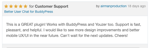 Better user chat for BuddyPress reviews
